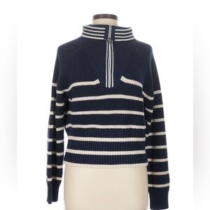 J Crew Cotton-Cashmere Navy and White Striped Women's Sweater, NWT